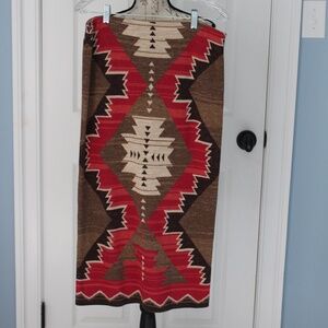 Ralph Lauren Womens Southwestern Aztec Tribal Knit Blanket Skirt Brown size M